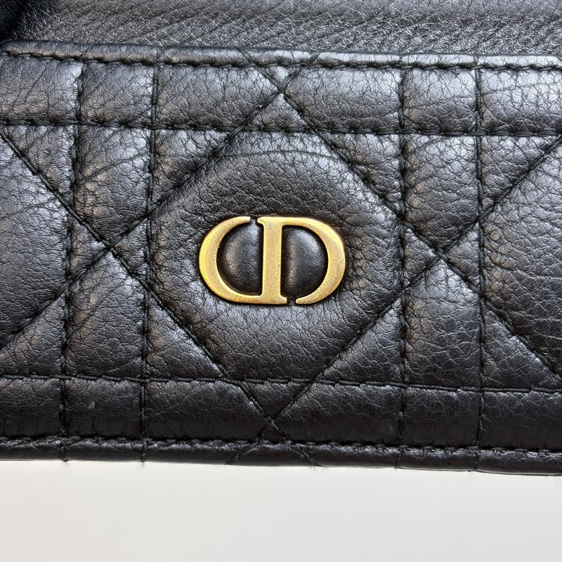Dior/迪奧 黑色藤格紋卡包零錢包-8