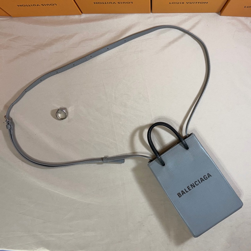 ‼️全台最甜 Balenciaga 巴黎世家 logo 灰紙袋包 肩背斜背包-1