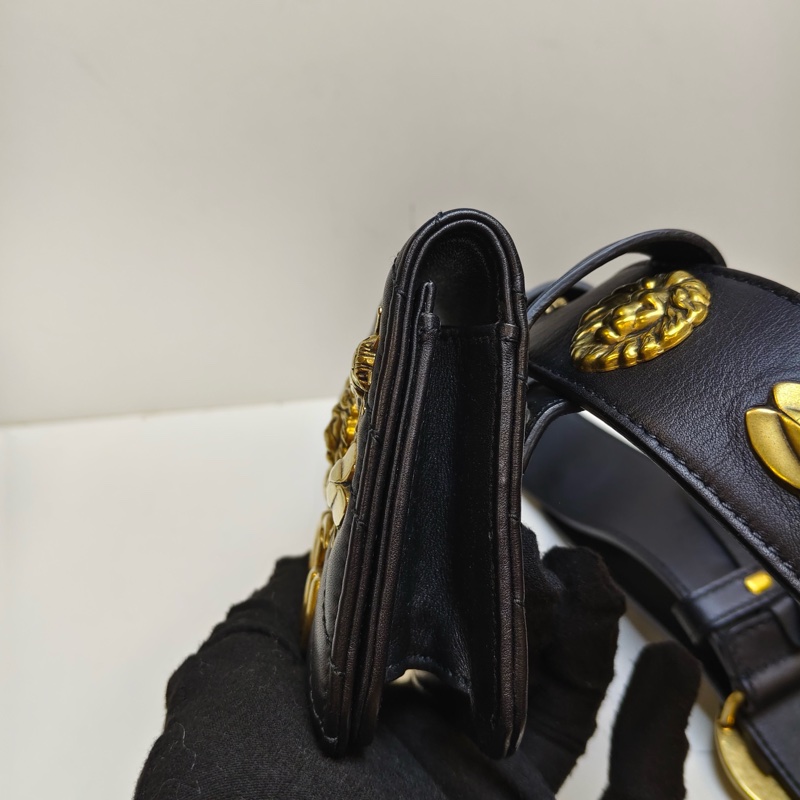 Gucci/古馳  昆蟲款黑金腰帶腰包-3