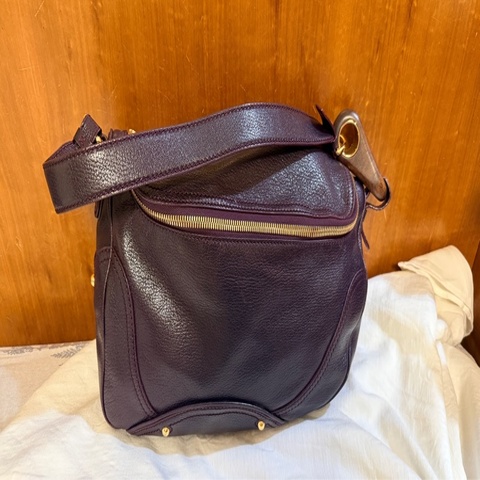 Celine 紫色皮革肩背包