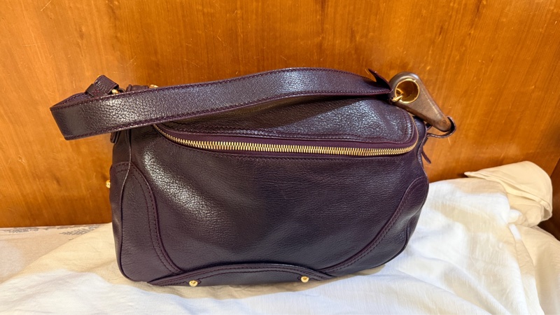 Celine 紫色皮革肩背包-0