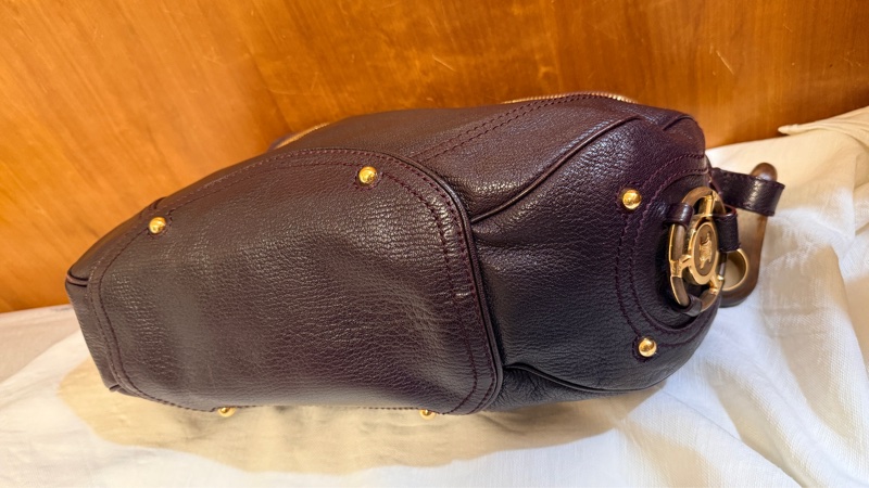 Celine 紫色皮革肩背包-3