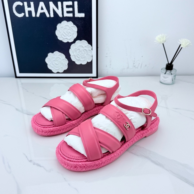 全新 chanel香奈兒 粉色牛皮平底鞋 38碼 配盒🧡-0