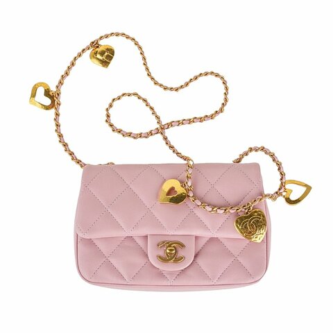 KÉSH 凱仕國際精品【限量甜美收藏款】CHANEL CF Mini 香奈兒 愛心吊墜鏈條包