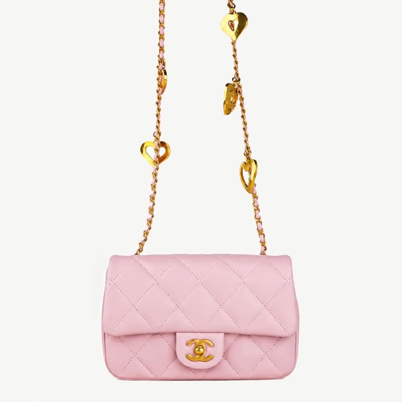 KÉSH 凱仕國際精品【限量甜美收藏款】CHANEL CF Mini 香奈兒 愛心吊墜鏈條包-4