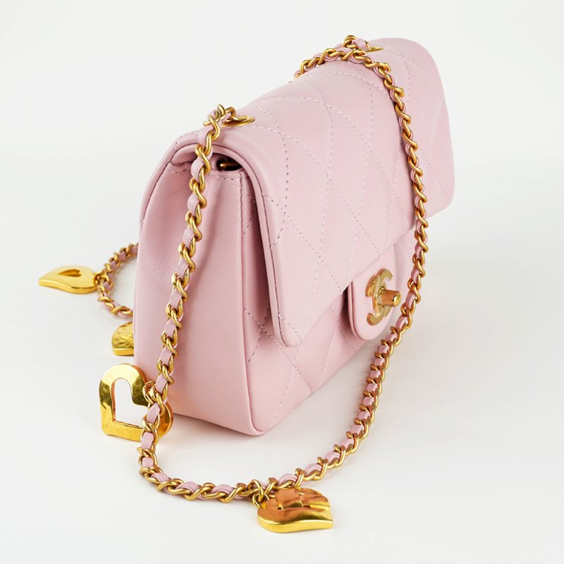 KÉSH 凱仕國際精品【限量甜美收藏款】CHANEL CF Mini 香奈兒 愛心吊墜鏈條包-5