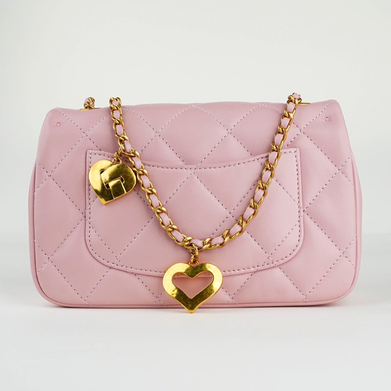 KÉSH 凱仕國際精品【限量甜美收藏款】CHANEL CF Mini 香奈兒 愛心吊墜鏈條包-7
