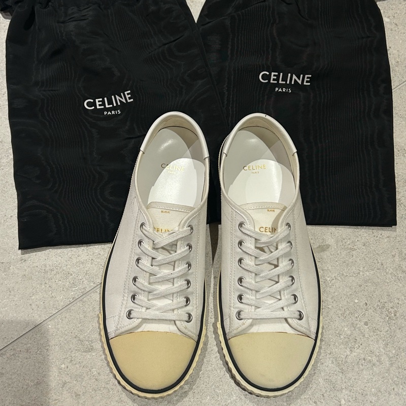 CELINE white canvas shoes Size 41 小白鞋 帆布-6
