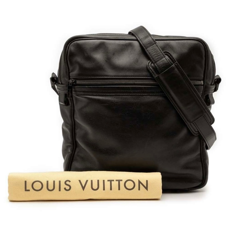 超型 Louis Vuitton LV laser monogram Clarkson 鐳射袋黑色斜挎包-0