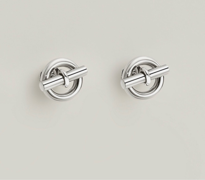 Hermes Mini Chaine d'ancre 925 純銀 耳環 男女可戴-0