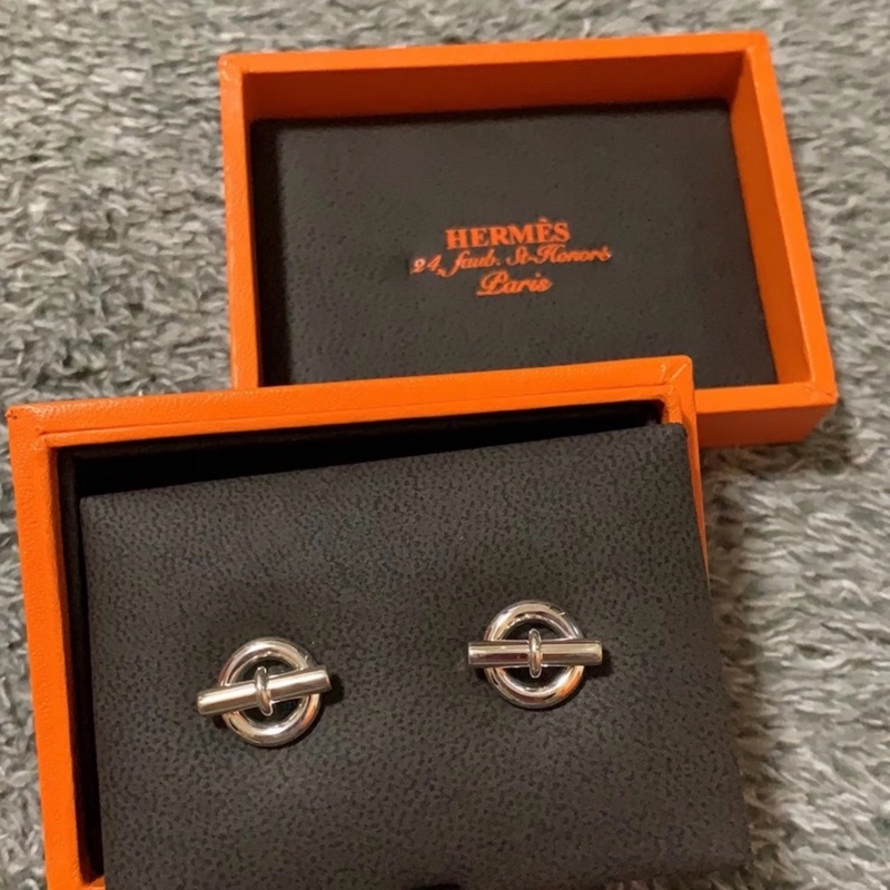 Hermes Mini Chaine d'ancre 925 純銀 耳環 男女可戴-1
