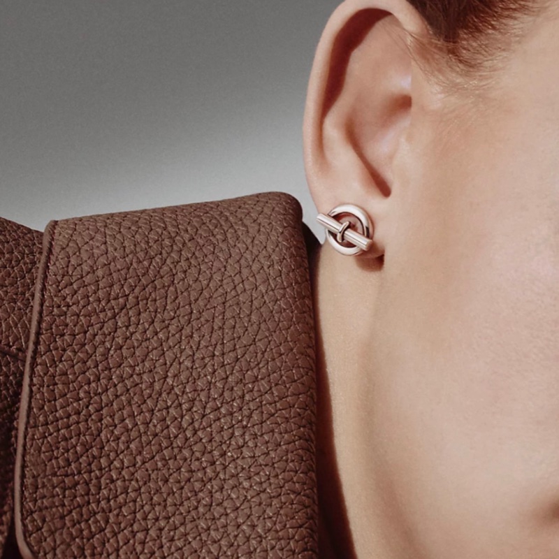 Hermes Mini Chaine d'ancre 925 純銀 耳環 男女可戴-3