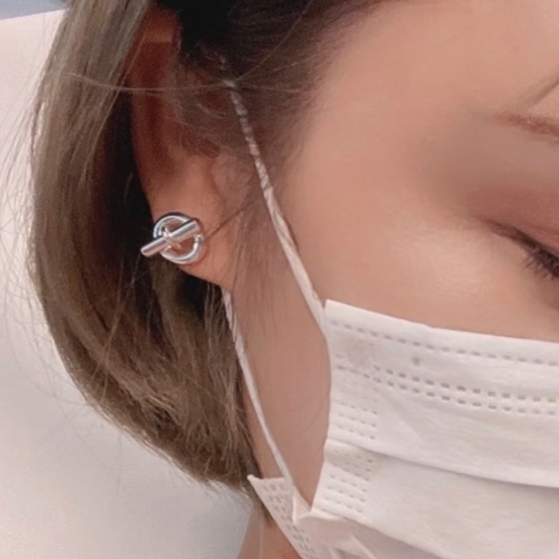 Hermes Mini Chaine d'ancre 925 純銀 耳環 男女可戴-5
