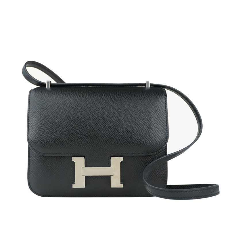 KESH 凱仕國際精品【經典品味，收藏級存在】HERMÈS Constance 19 愛馬仕 黑色銀釦康康包-0
