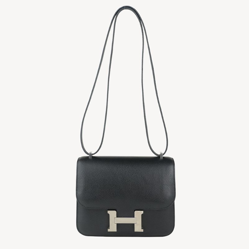 KESH 凱仕國際精品【經典品味，收藏級存在】HERMÈS Constance 19 愛馬仕 黑色銀釦康康包-10