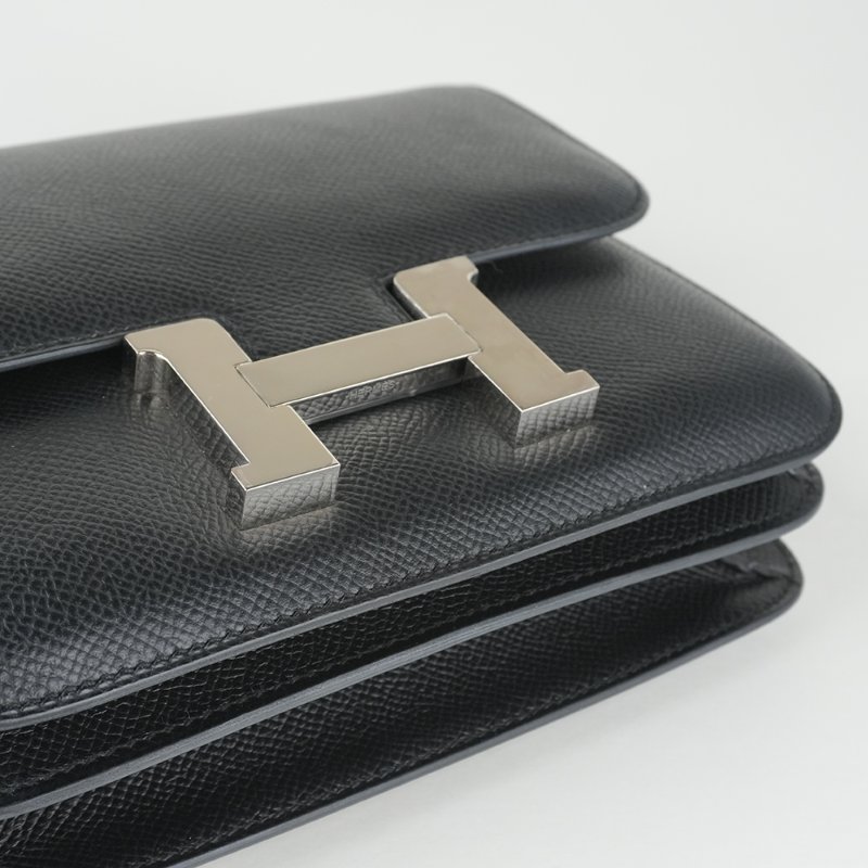 KESH 凱仕國際精品【經典品味，收藏級存在】HERMÈS Constance 19 愛馬仕 黑色銀釦康康包-12