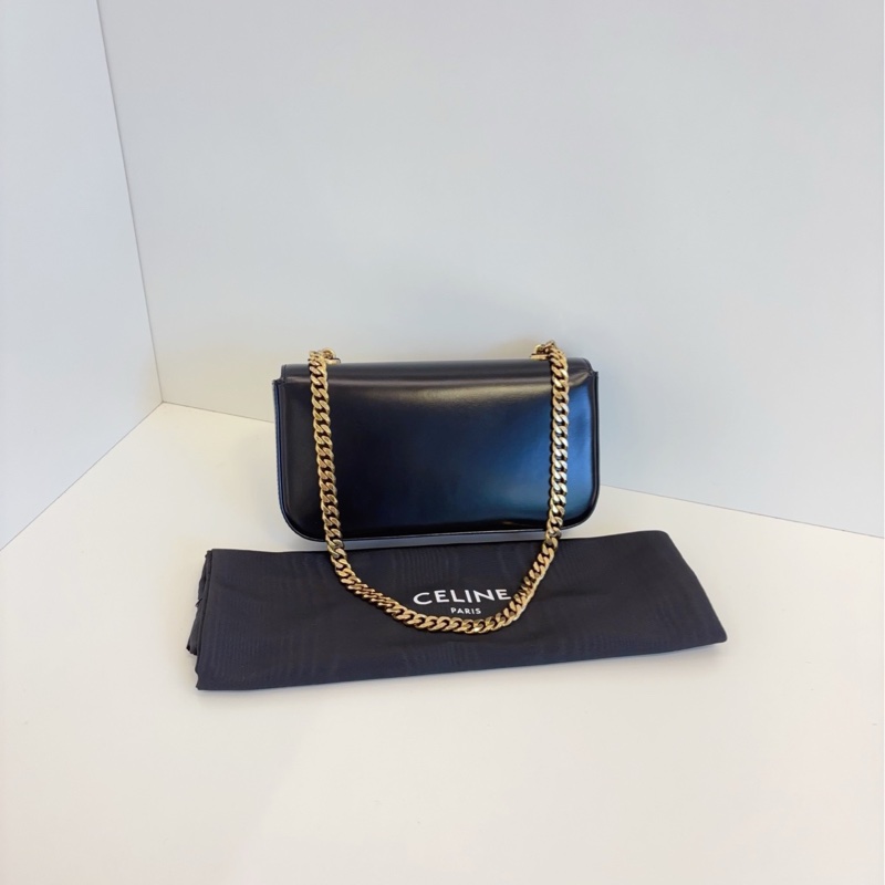 ✨Celine 黑金凱旋門鏈條法棍包 99新🖤-4