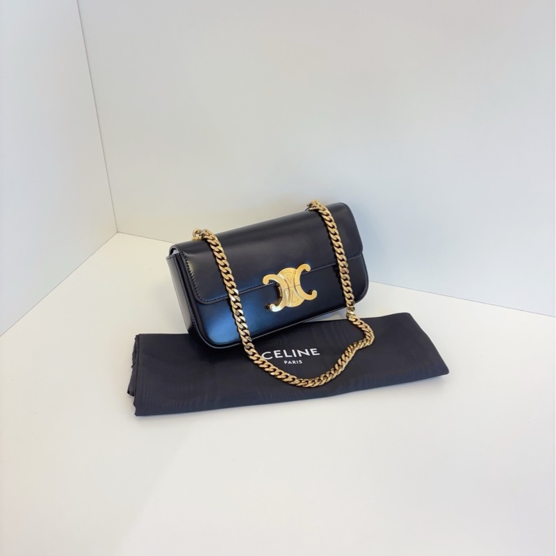 ✨Celine 黑金凱旋門鏈條法棍包 99新🖤-5