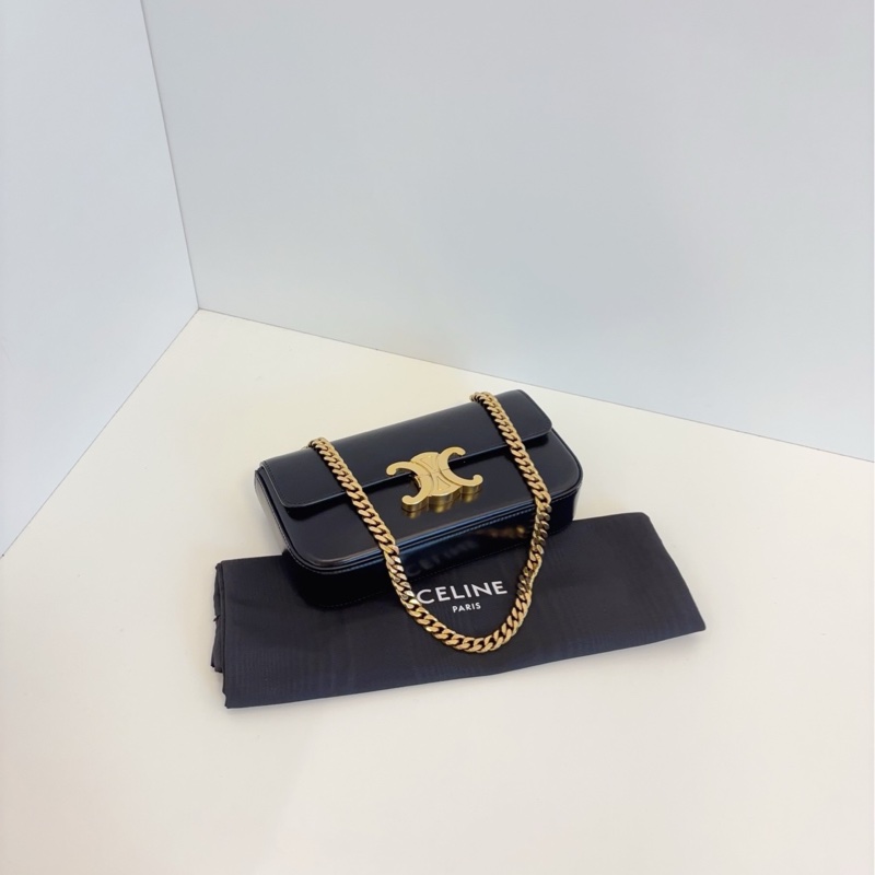 ✨Celine 黑金凱旋門鏈條法棍包 99新🖤-7
