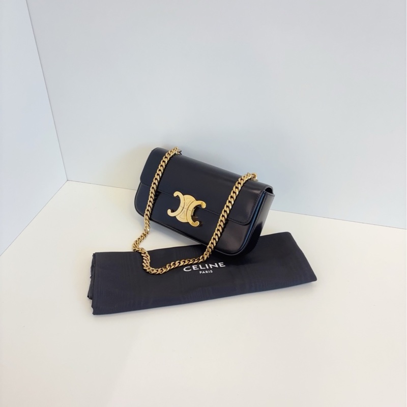 ✨Celine 黑金凱旋門鏈條法棍包 99新🖤-8