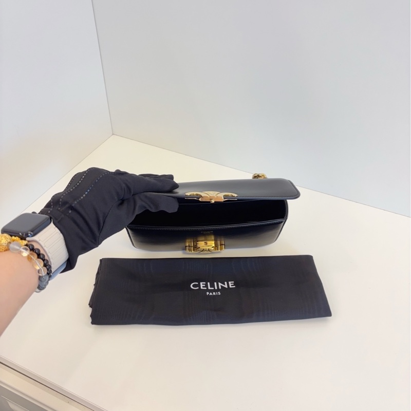 ✨Celine 黑金凱旋門鏈條法棍包 99新🖤-9