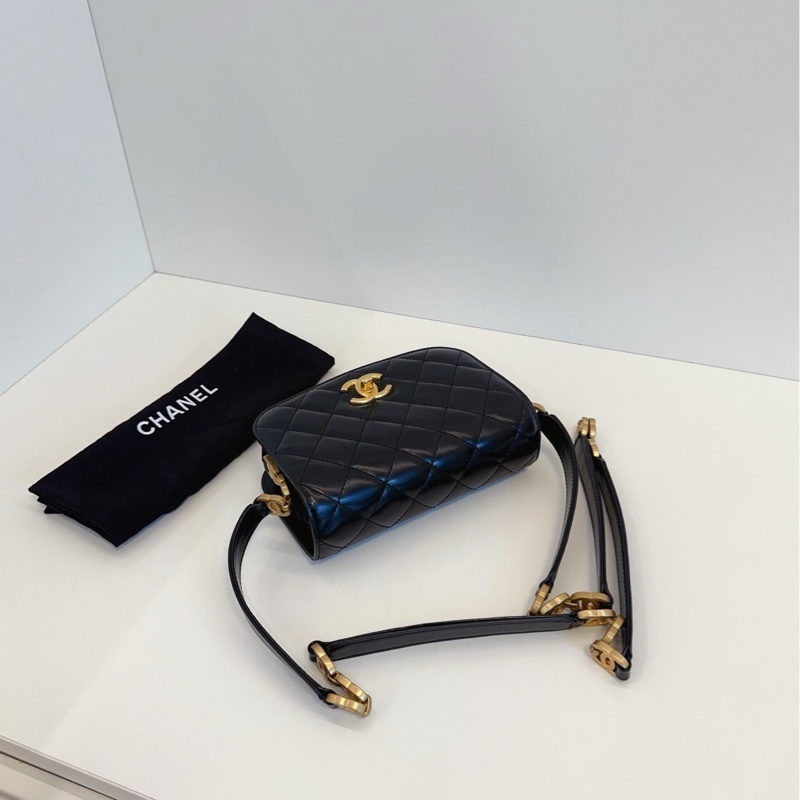 ✨Chanel 油蠟皮馬鞍包/郵差包 晶片款 98新🖤🫶-7