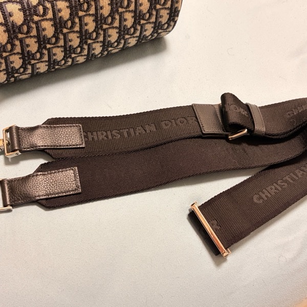 Dior DIOR 卡其色帆布老花提花 圓通 斜背包-2