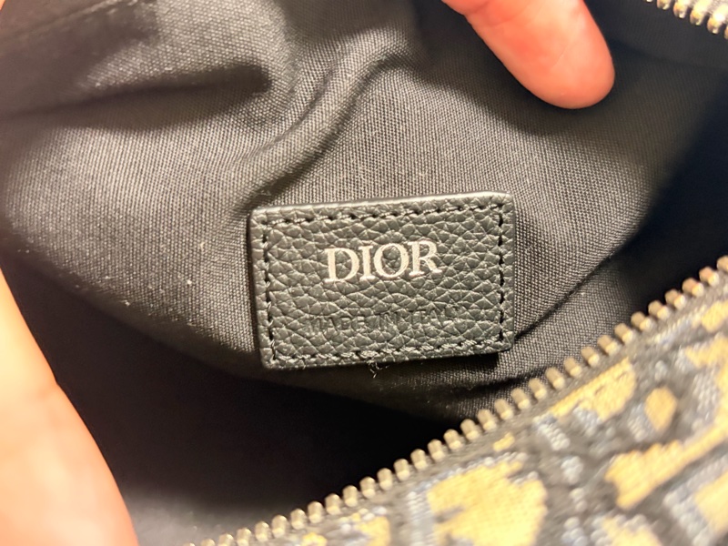 Dior DIOR 卡其色帆布老花提花 圓通 斜背包-10