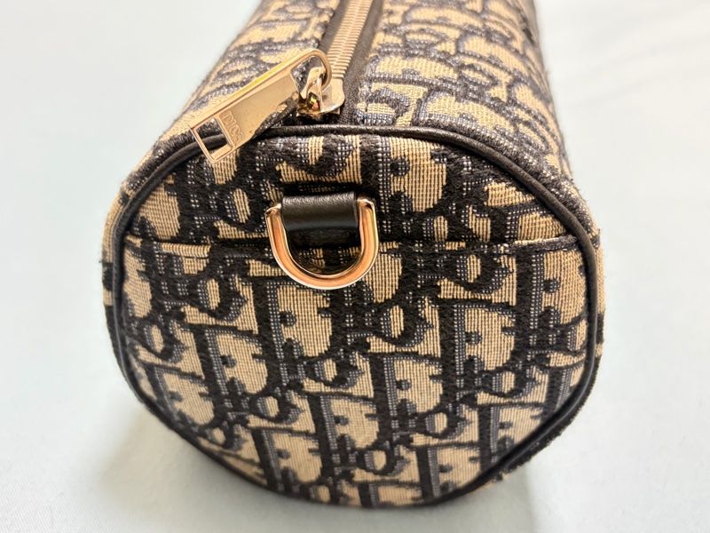Dior DIOR 卡其色帆布老花提花 圓通 斜背包-11