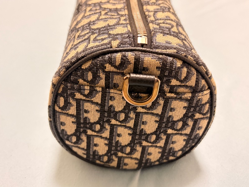 Dior DIOR 卡其色帆布老花提花 圓通 斜背包-12