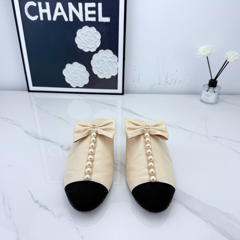 chanel香奈兒 黑色珍珠蝴蝶結平底鞋 38.5碼 已貼底🧡-0