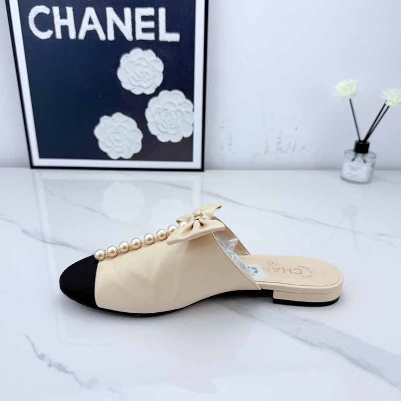 chanel香奈兒 黑色珍珠蝴蝶結平底鞋 38.5碼 已貼底🧡-2