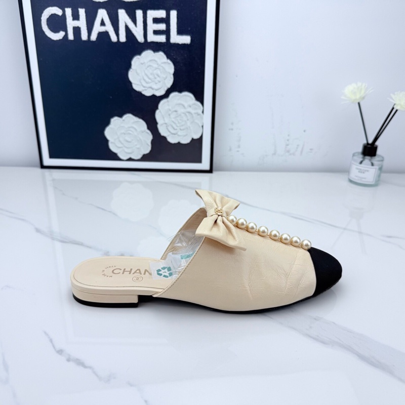 chanel香奈兒 黑色珍珠蝴蝶結平底鞋 38.5碼 已貼底🧡-3