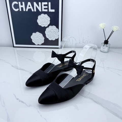 chanel香奈兒 黑色蝴蝶結平底鞋 36碼 已貼底🧡