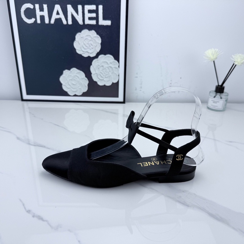 chanel香奈兒 黑色蝴蝶結平底鞋 36碼 已貼底🧡-5