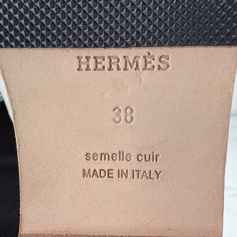 Hermes愛馬仕 白棕色流蘇涼拖 38碼 已貼底🧡-7