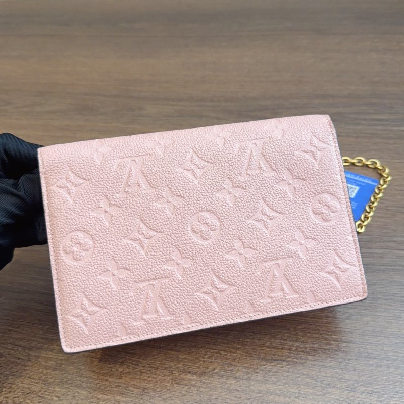 路易威登/Louis Vuitton 櫻花粉金扣全皮Vavin Woc鏈條包-7