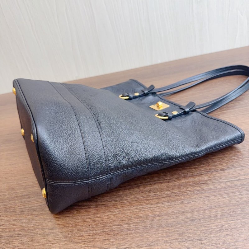 路易威登/Louis Vuitton 全皮壓紋藍黑托特肩背包-2