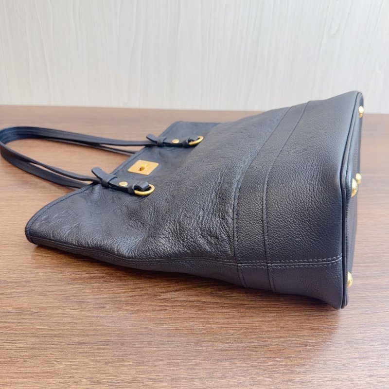 路易威登/Louis Vuitton 全皮壓紋藍黑托特肩背包-3