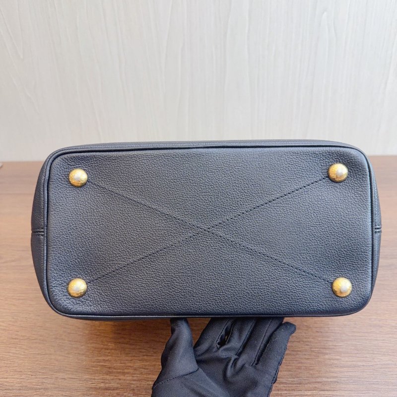 路易威登/Louis Vuitton 全皮壓紋藍黑托特肩背包-7