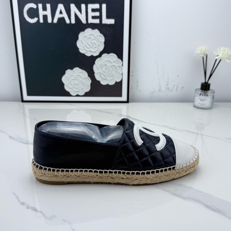 chanel香奈兒 經典菱格紋藍白拼色漁夫鞋 38碼 🧡-4
