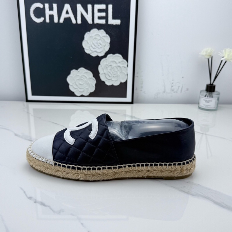 chanel香奈兒 經典菱格紋藍白拼色漁夫鞋 38碼 🧡-5