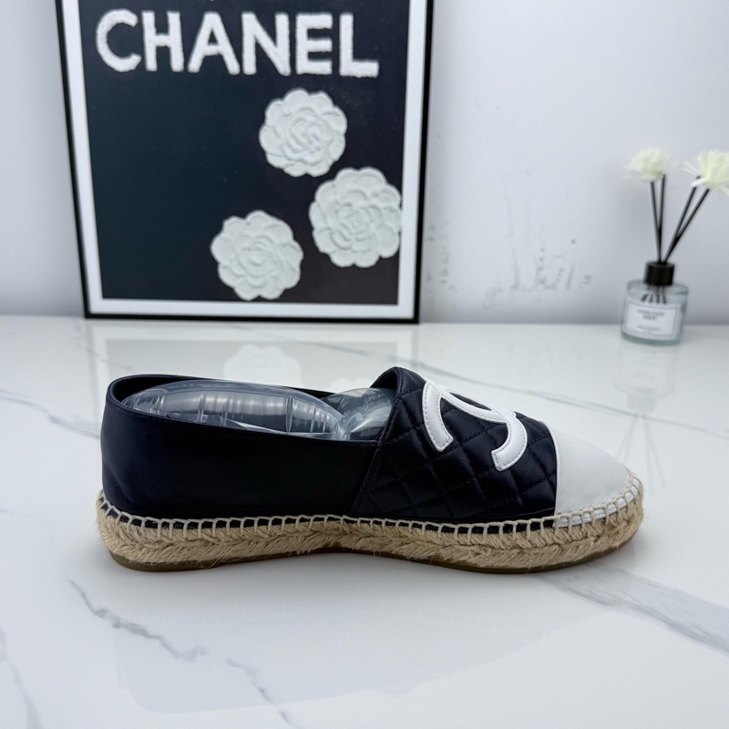 chanel香奈兒 經典菱格紋藍白拼色漁夫鞋 38碼 🧡-6