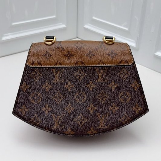 芯片款 路易威登/Louis Vuitton Tilsitt拼色金扣扇子包-7