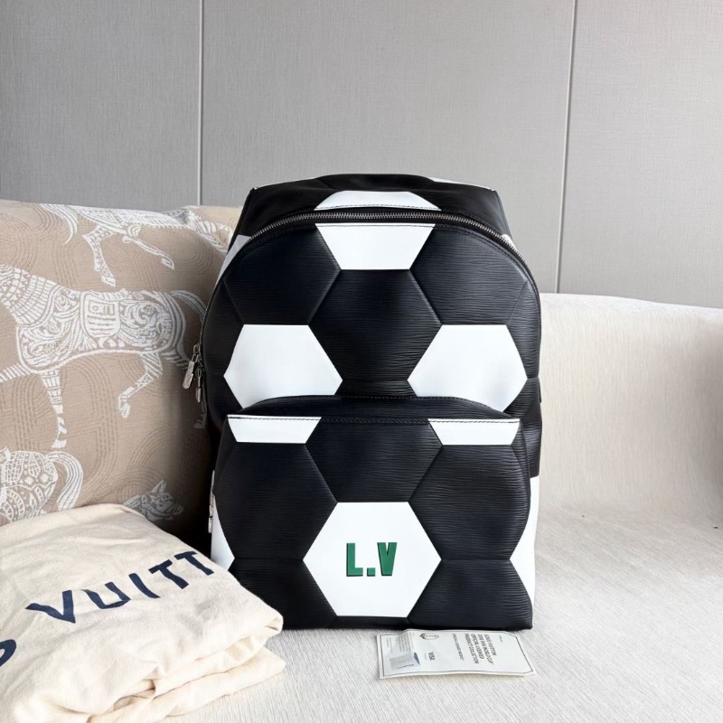 LV 世界杯限定水波紋後背包黑白熊貓配色 牛皮28*40*20  95新 配件塵袋-2