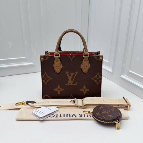 閒置新 路易威登/Louis Vuitton onthego小號托特包購物袋手提肩背包 芯片款