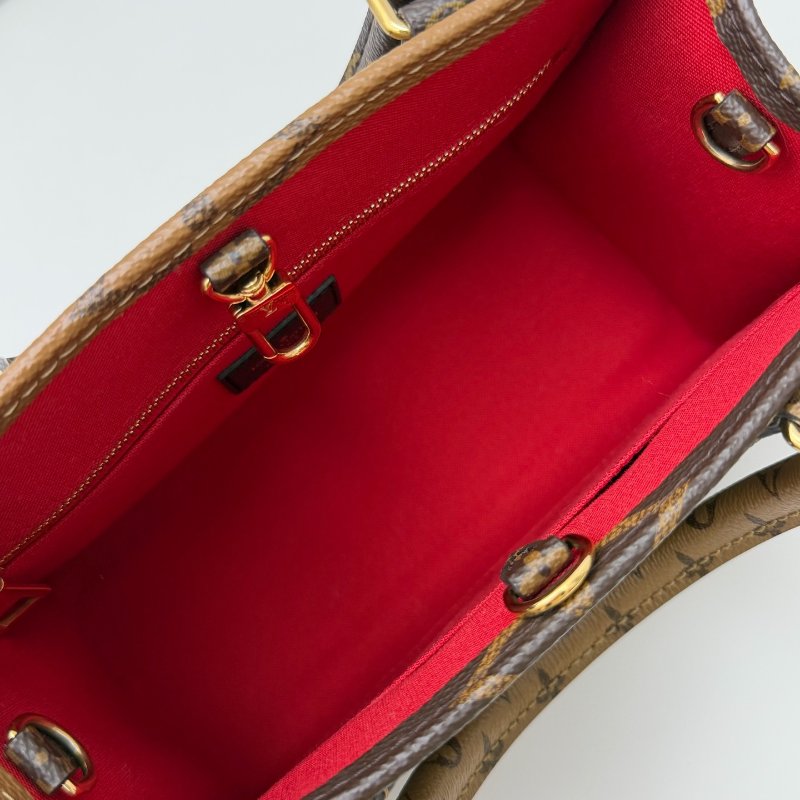 閒置新 路易威登/Louis Vuitton onthego小號托特包購物袋手提肩背包 芯片款-8