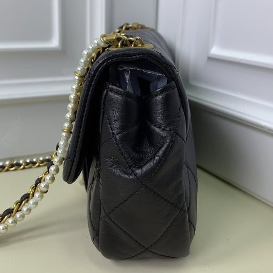 香奈兒/Chanel 黑金珍珠牛皮 CF大mini鏈條包-2