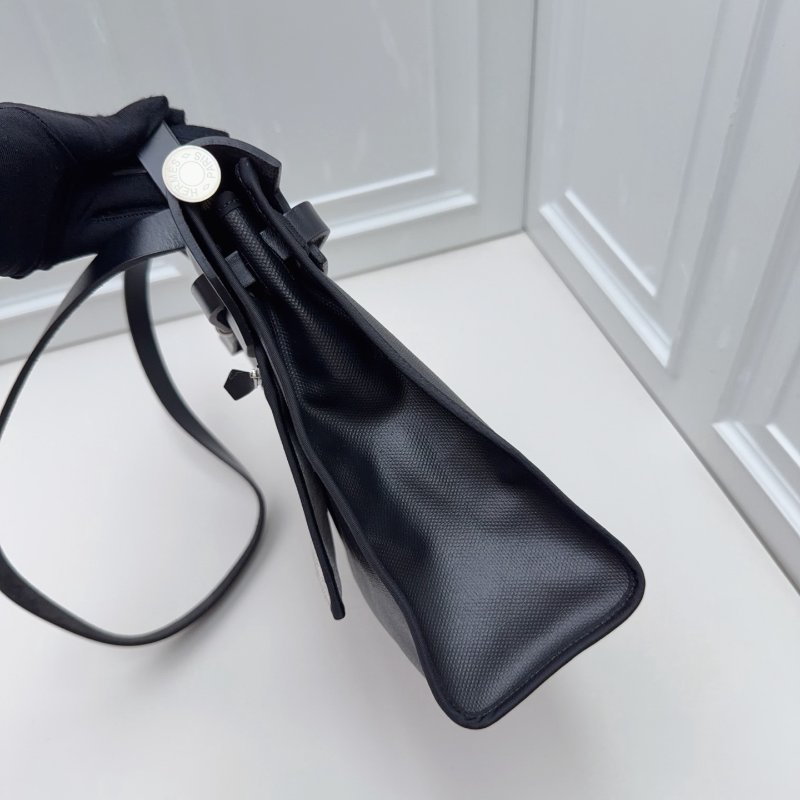 閒置新 Hermes愛馬仕 Herbag31黑色Toile H防水帆佈手提包-2