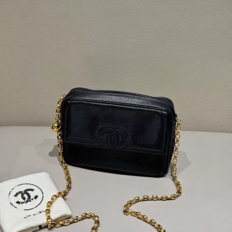 Chanel 金球 雕花鏈 相機包 荔枝皮 22*6*17cm 9新 配件塵袋-6